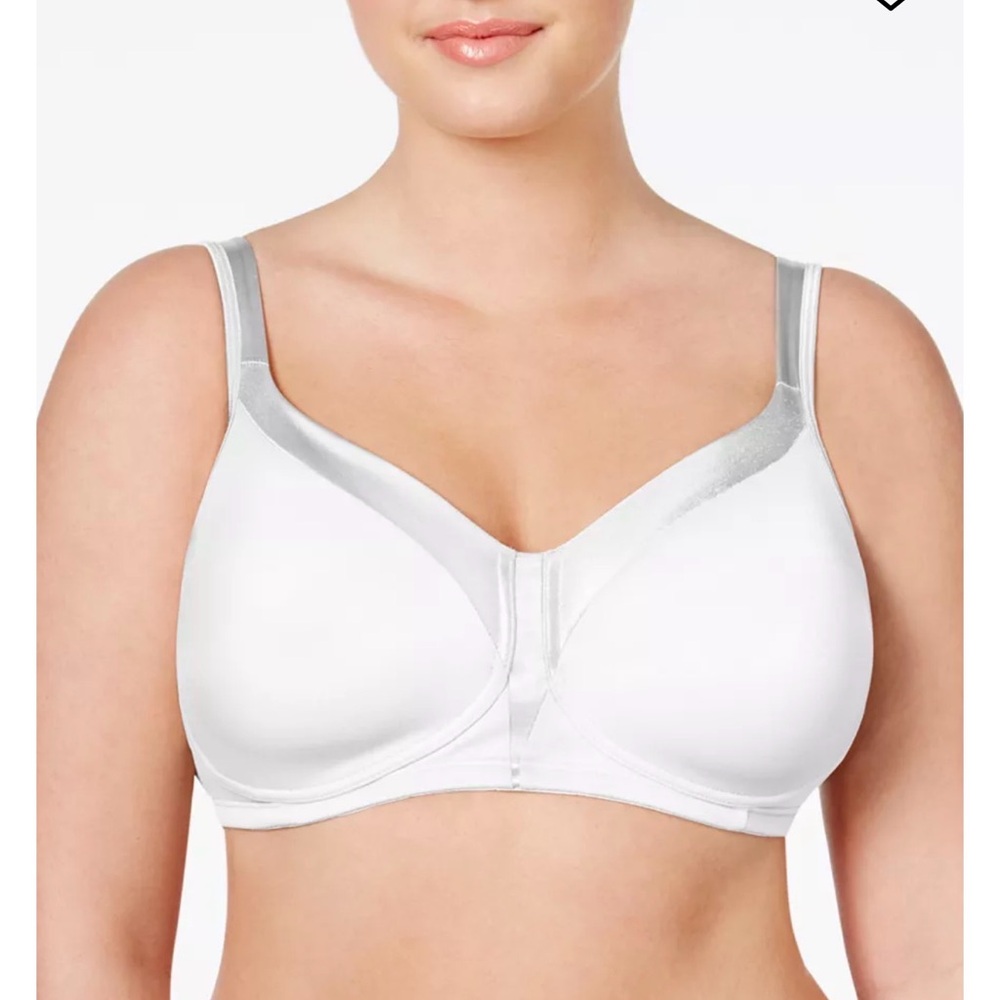 Playtex 18 Hr White Wireless Silky Soft Smoothing Breathable Comfort Bra 44D NWT